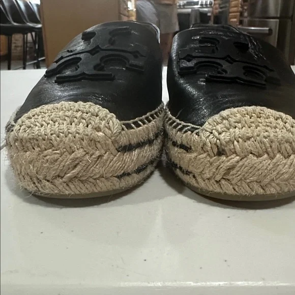 Tory Burch Black Leather Espadrilles with box - Picture 7 of 8